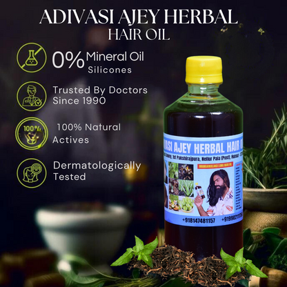 Herbal oil for natural hair growth and strengthening