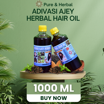Ajay Adivasi Herbal Oil packaging with 108 herbs highlighted